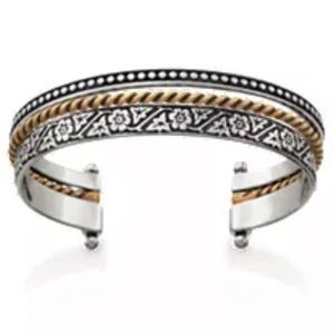 James Avery Rare multistack cuff bracelet RETIRED blackened silver bronze twist